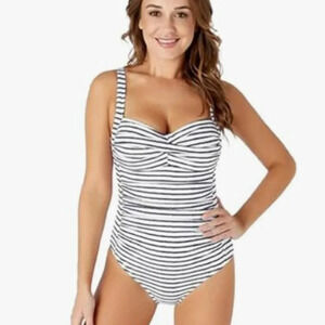 Niptuck Joanne Twist Striped One Piece Swimsuit